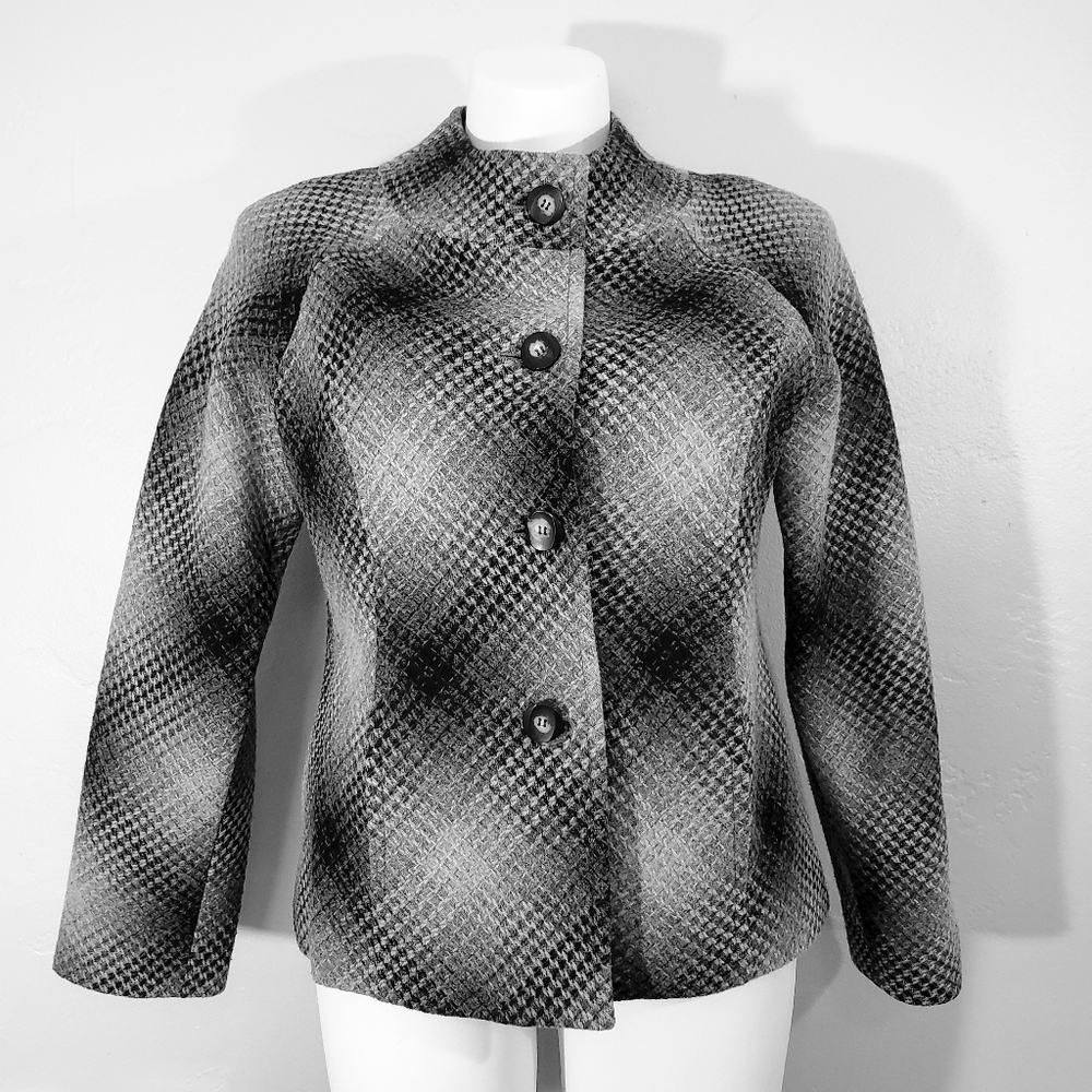 Pendleton Buttoned Wool Black/Gray Women's Jacket - image 1